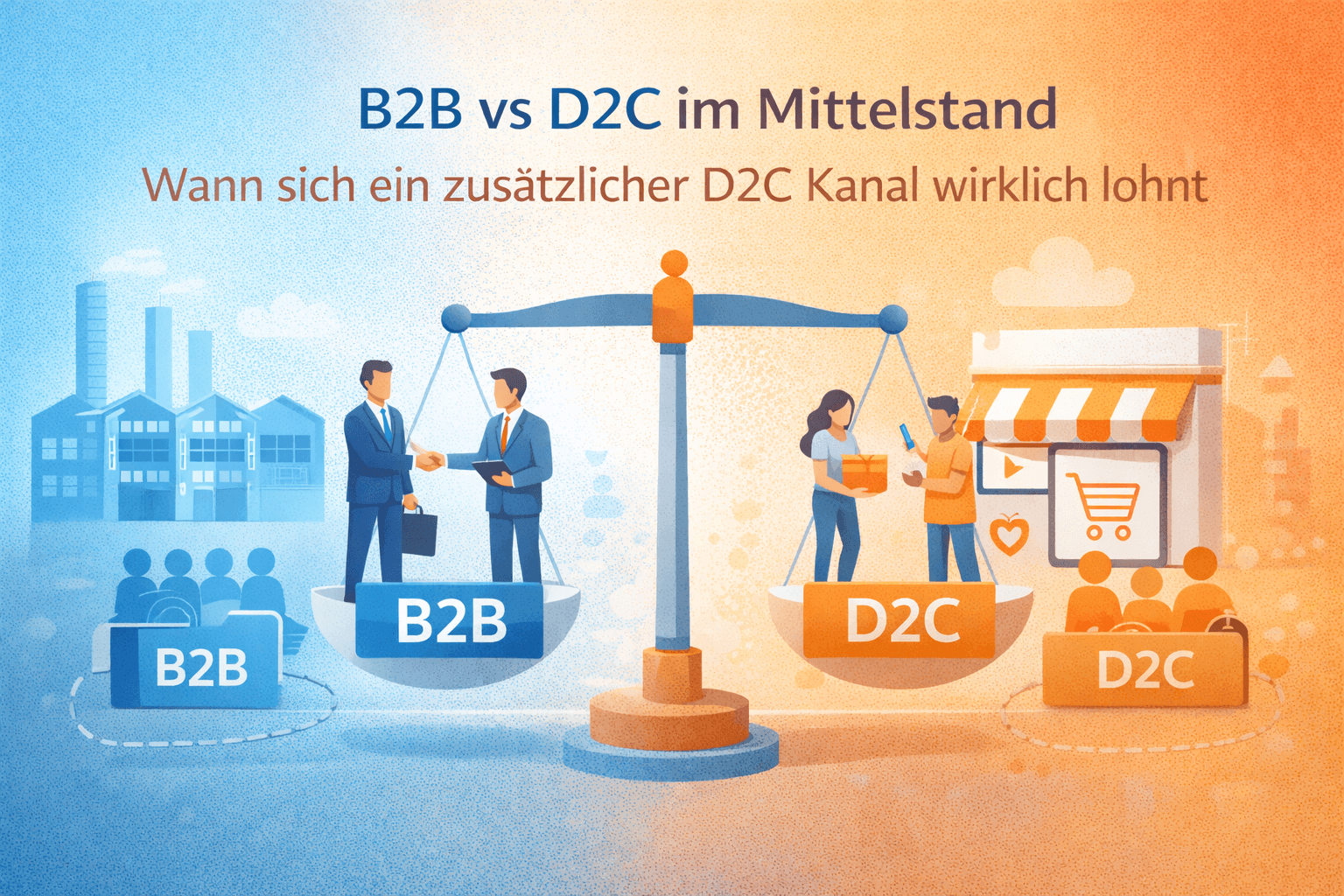 Vergleich zwischen B2B und D2C im Mittelstand