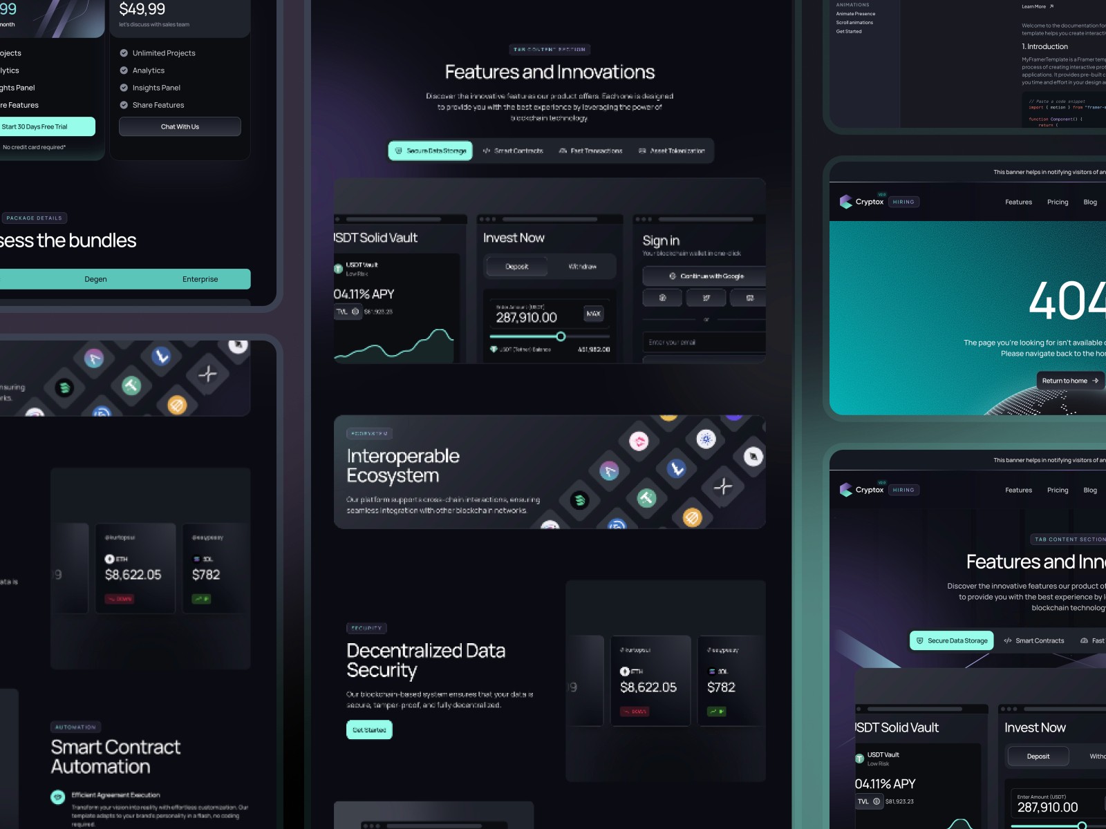 CryptoX — 高级暗黑极简 Web3 项目官网设计灵感