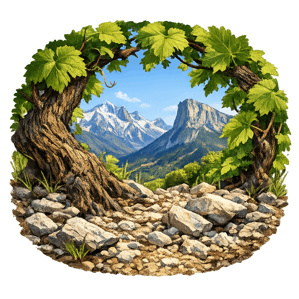 Detailed graphic of the Roussette de Savoie wine region.