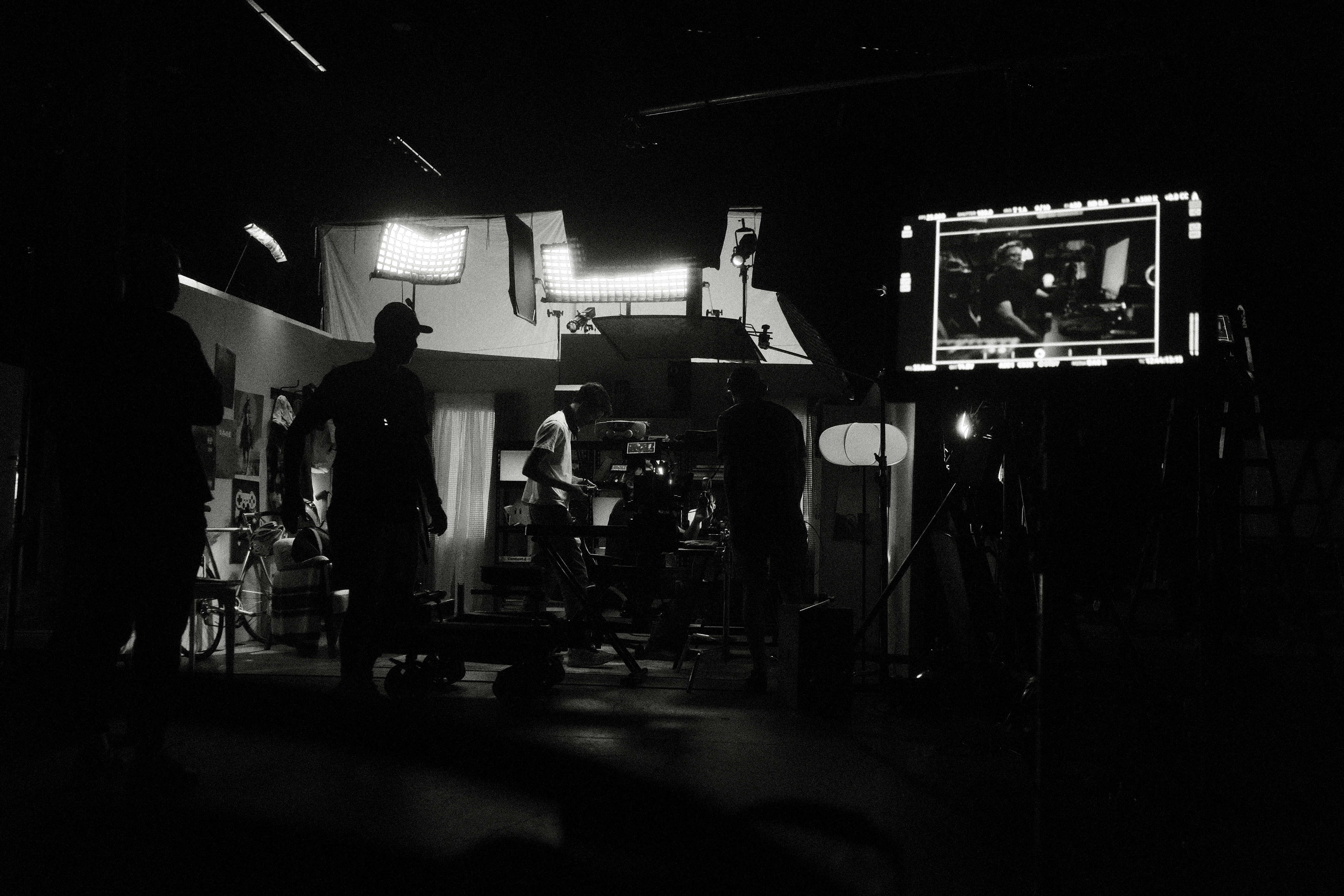 a black and white photo of a group of people