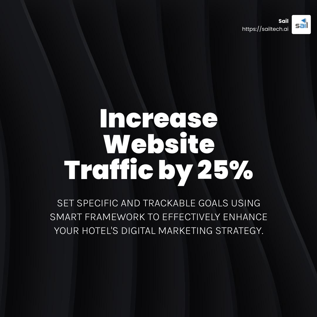 Example of SMART Goals in Digital Marketing - digital hotel marketing infographic simple-stat-dark