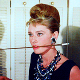 Audrey Hepburn being surprised