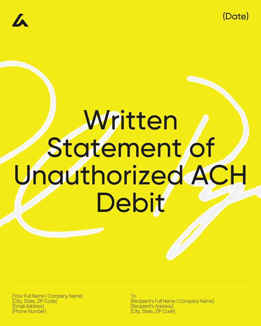 Written Statement of Unauthorized ACH Debit