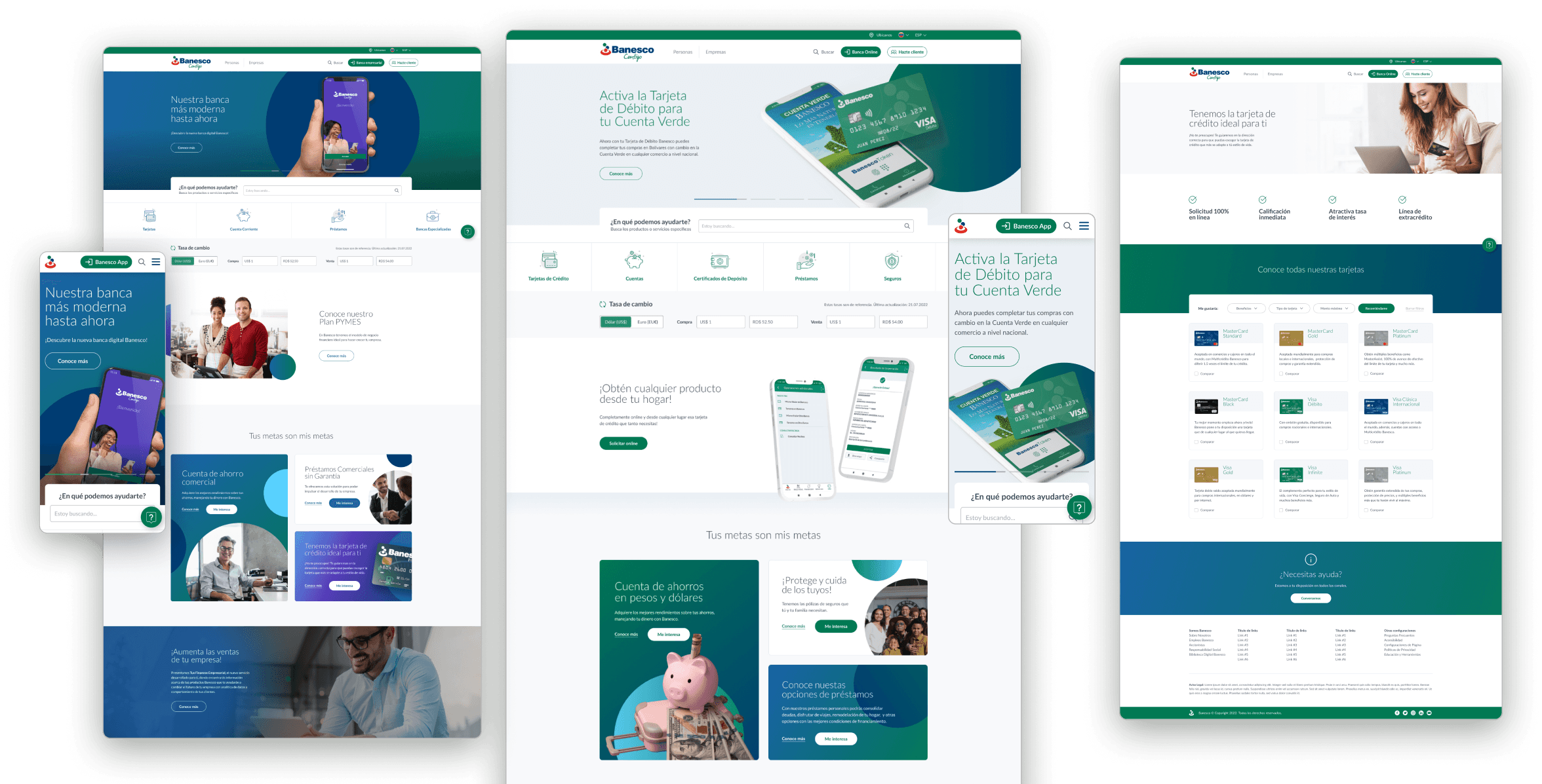 Algunas de las nuevas página de Banesco