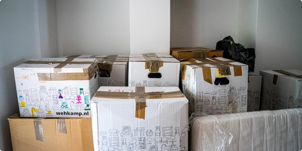 Large boxes in storage