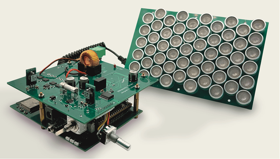 Custom circuit boards and ultrasonic transducer array
