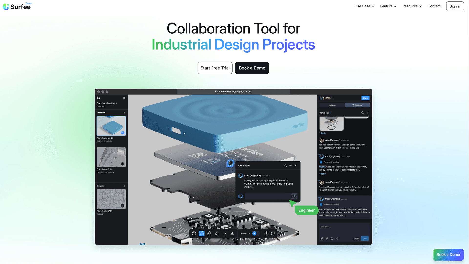 3D Collaboration tool surfee