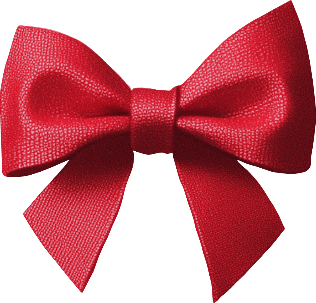A red bow.