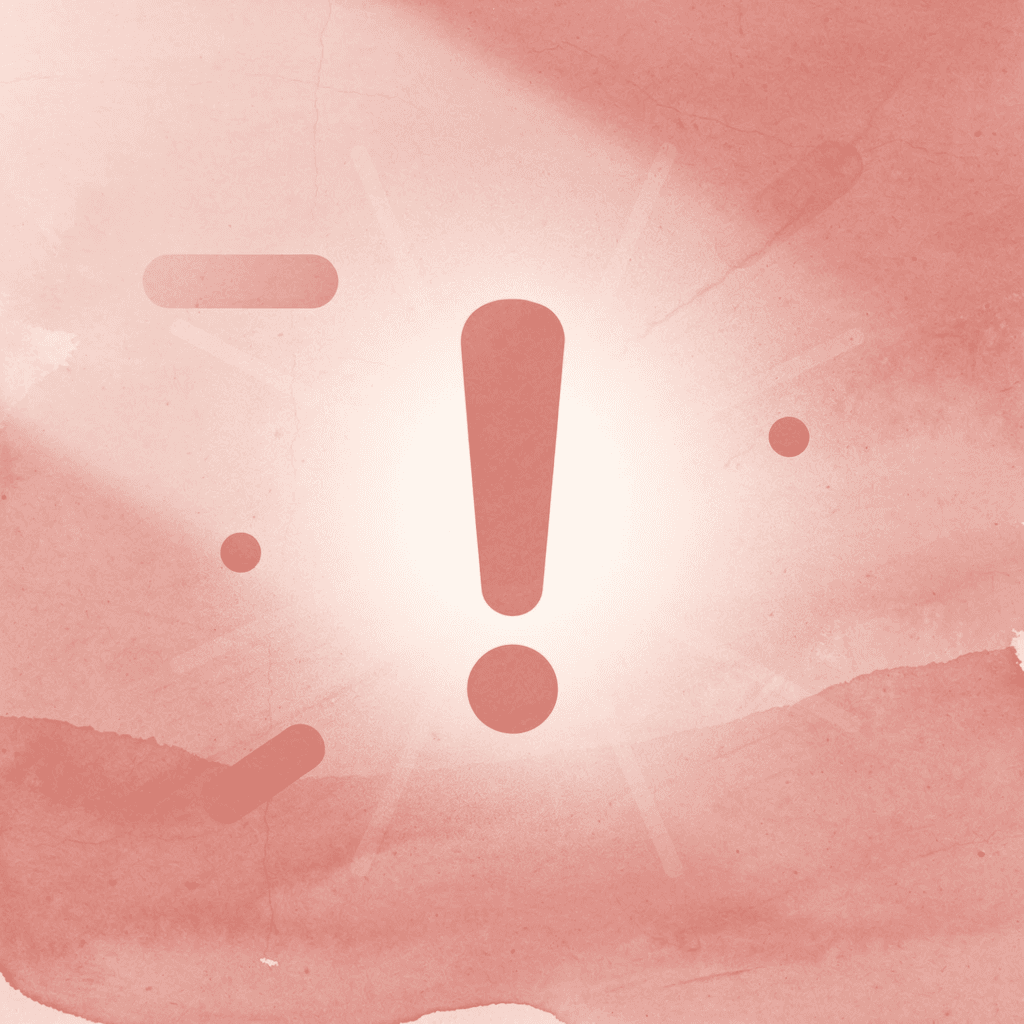 Warning icon representing exercises that work against early postpartum healing