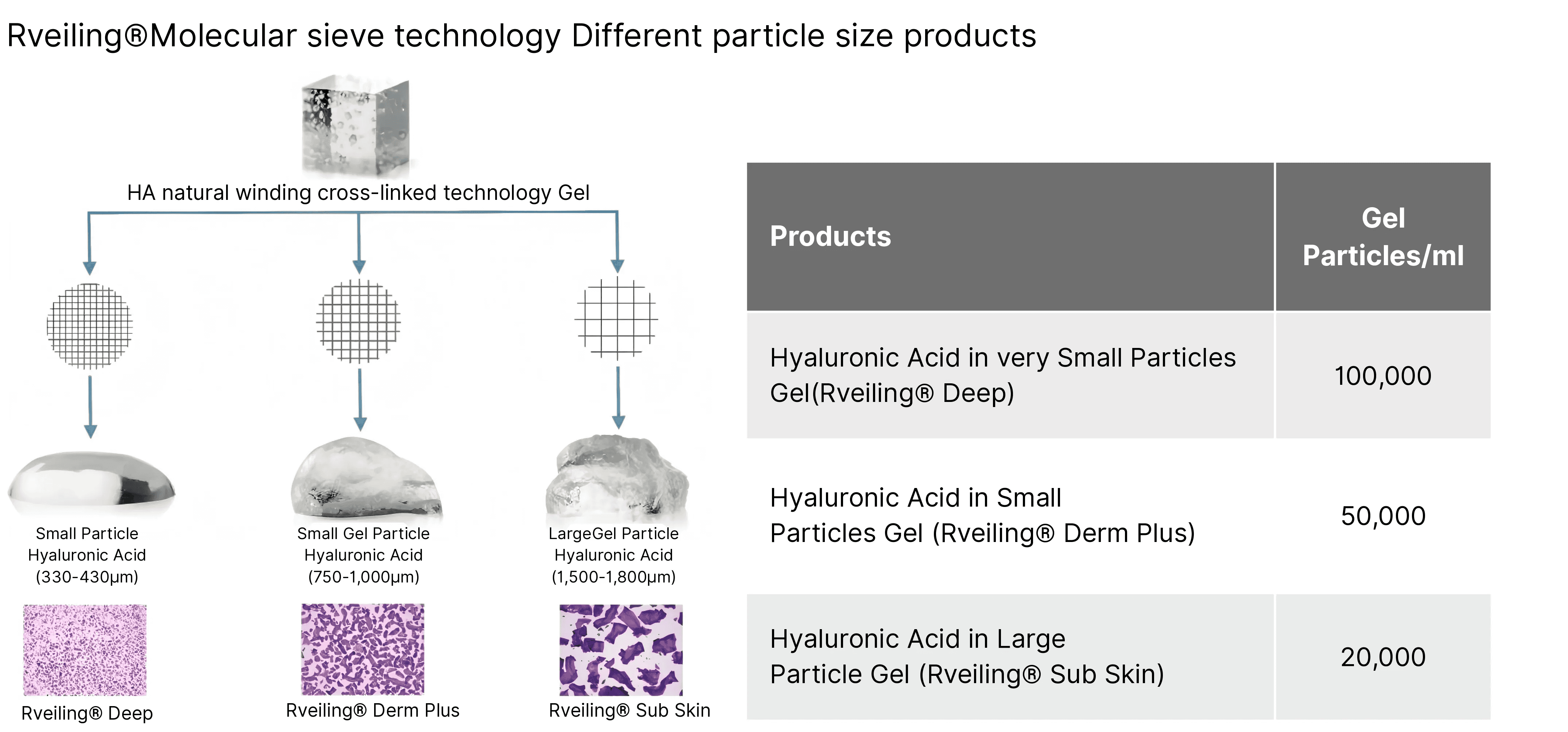 Rveiling® molecular sieve technology screens products of varying particle sizes.
