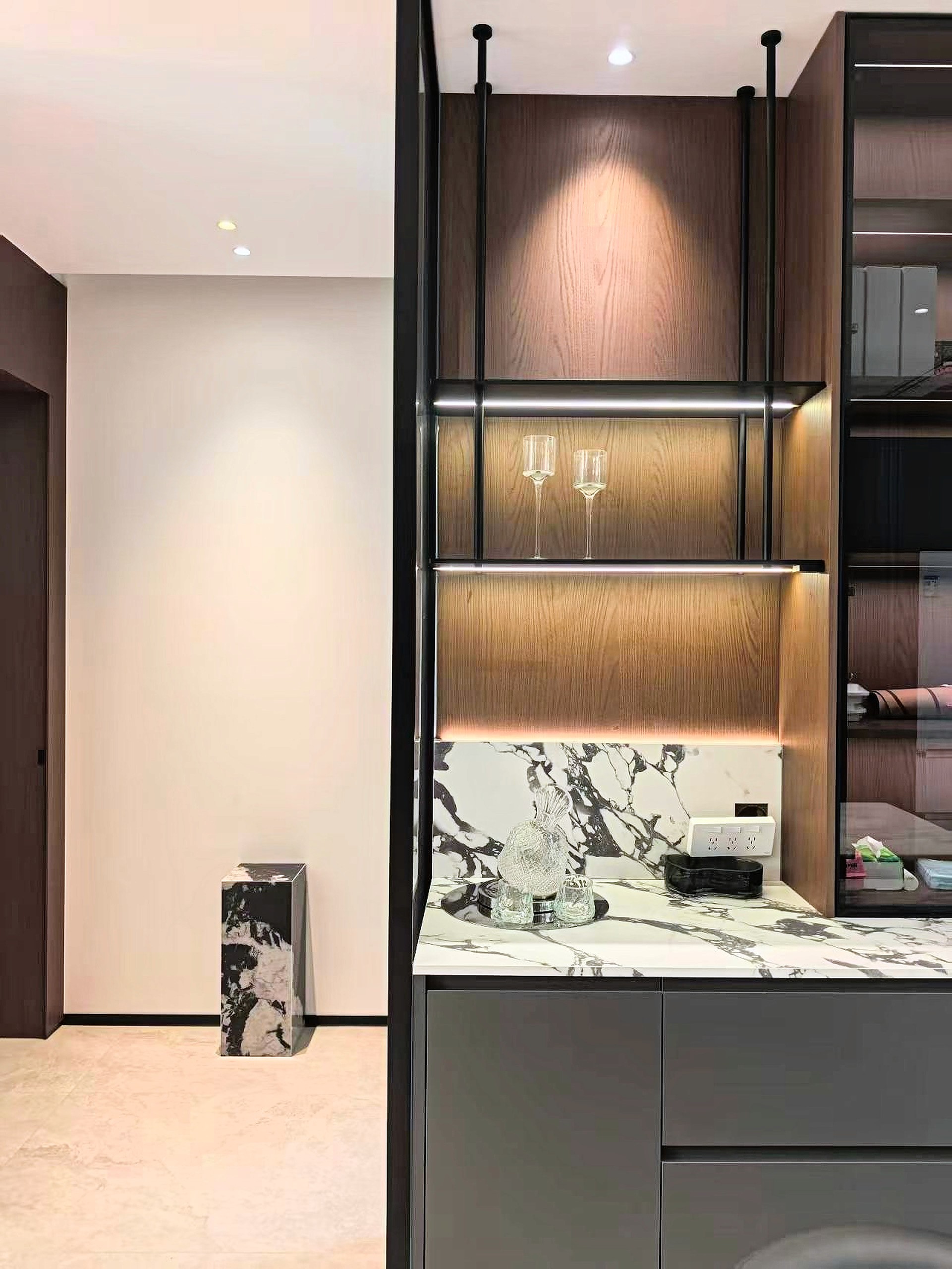 Display shelving and stone counter — PLANE & PLACE