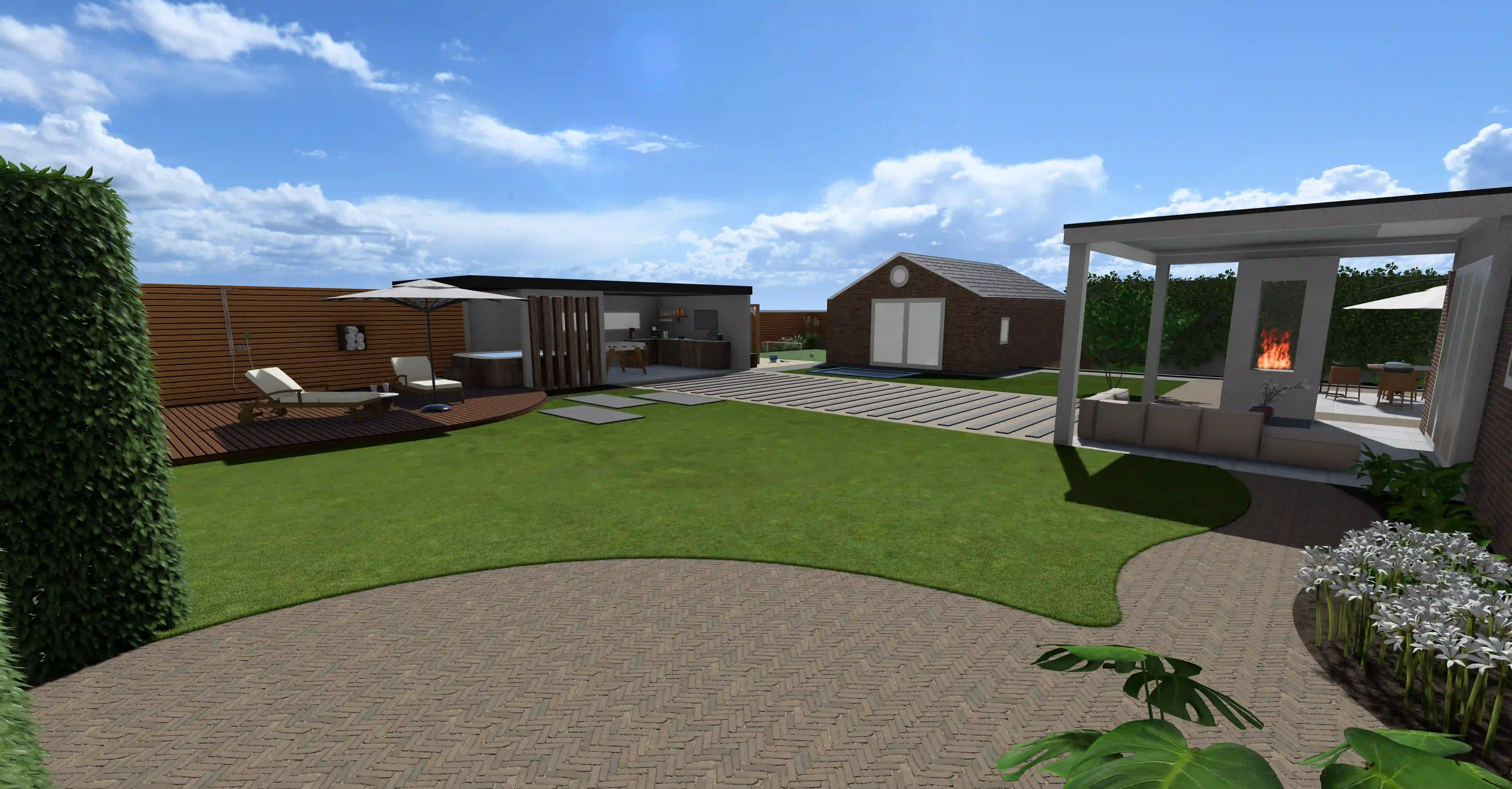 Fotorealistisch 3D-tuinontwerp voor villa in Heumen door Hoveniersbedrijf Star Landscaping