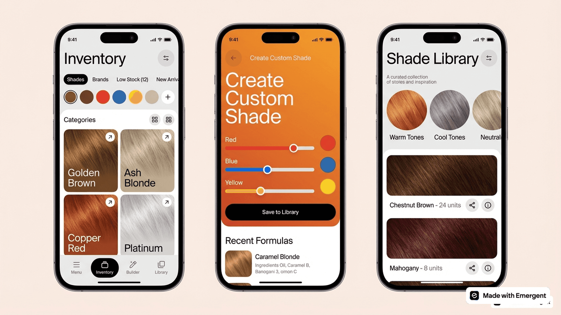 Hair Color Inventory App Made With Emergent
