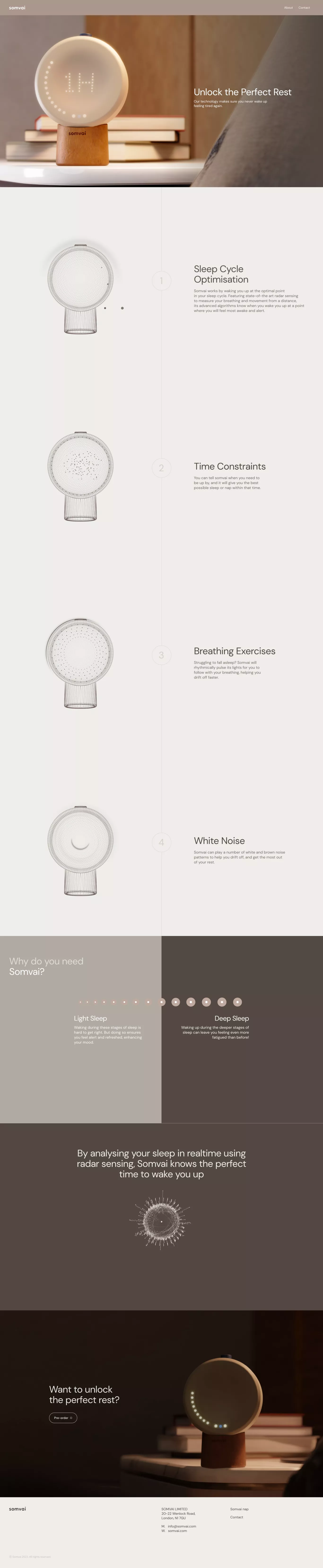 Somvai landing page screenshot showcasing Health & Fitness and Tech design