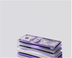 Stacked currency representing value-based pricing for brand projects