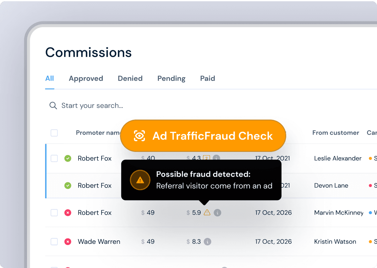 Ad traffic fraud check FirstPromoter