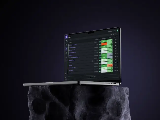 Laptop displaying DoesQA flows view