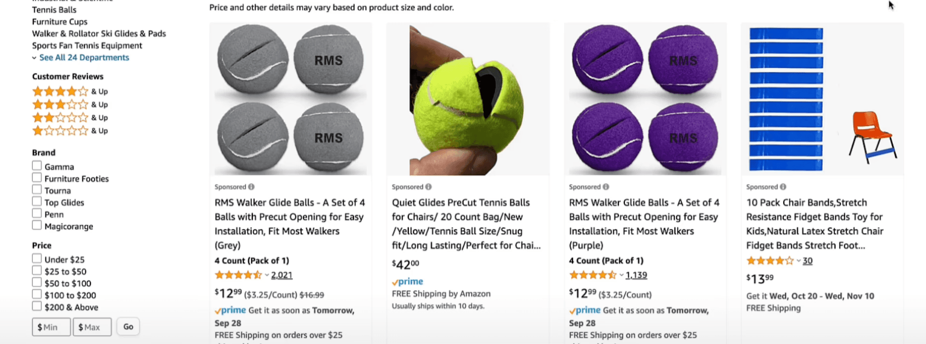 Utilisation innovante de balles de tennis comme protecteurs de pieds de chaises sur Amazon