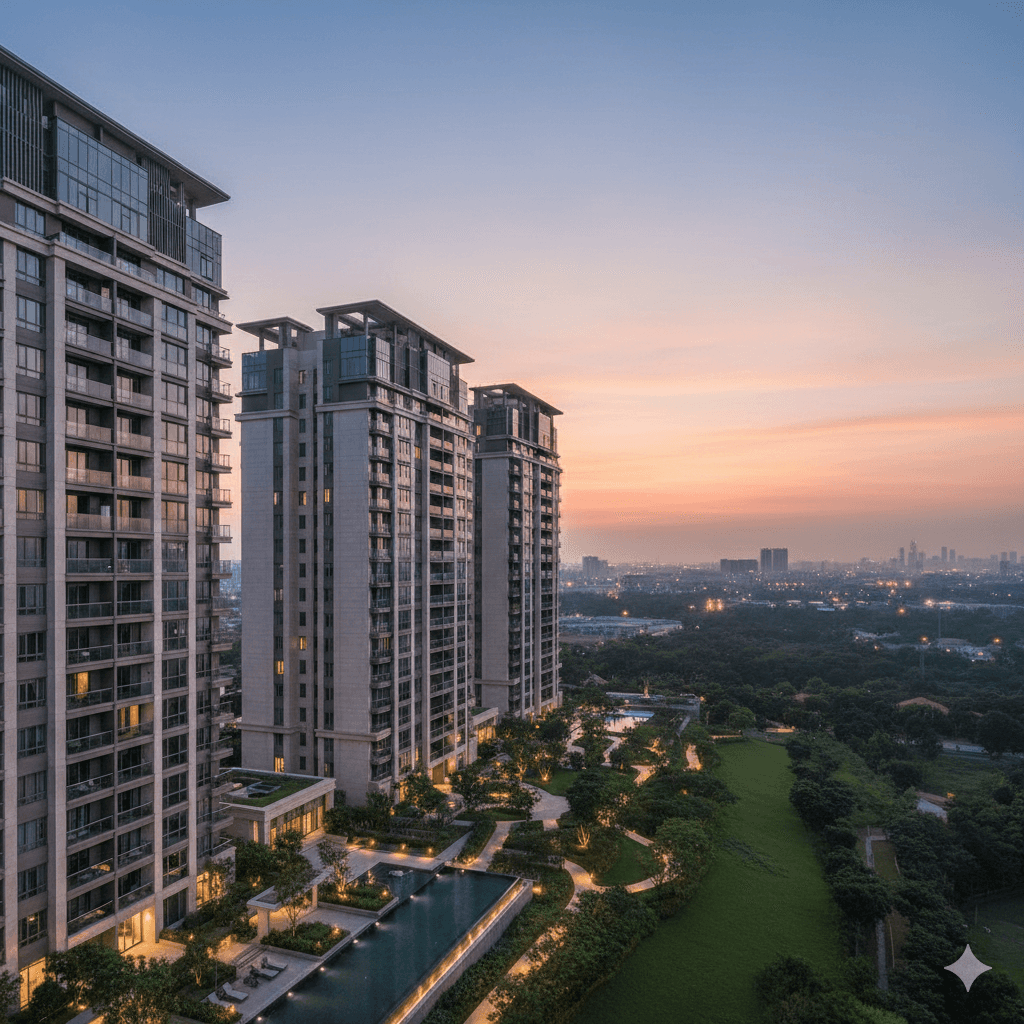 Luxury mid-rise residential towers overlooking green landscapes in Sector 37 Gurgaon