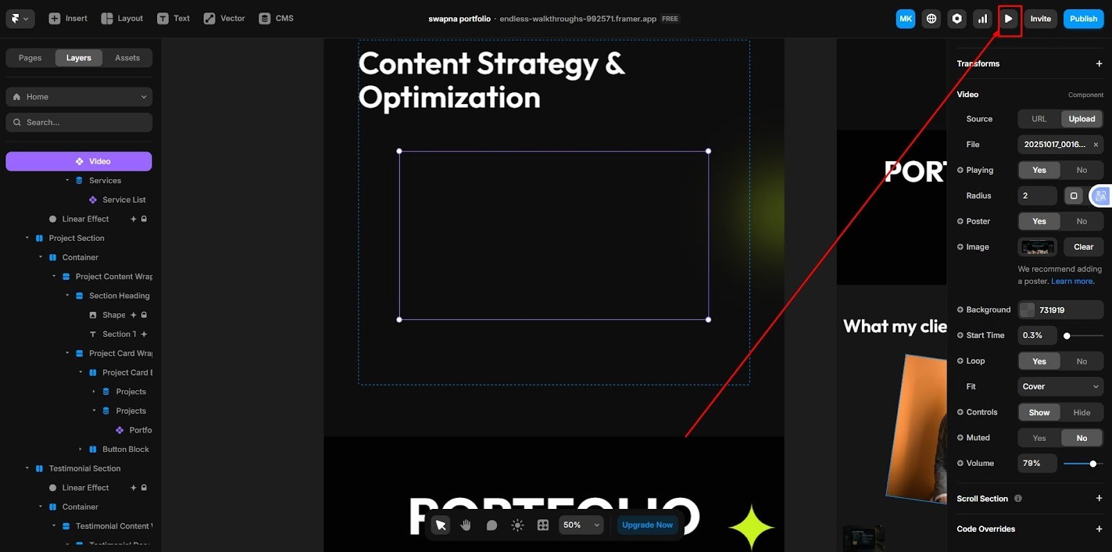 preview your video on desktop and mobile screens