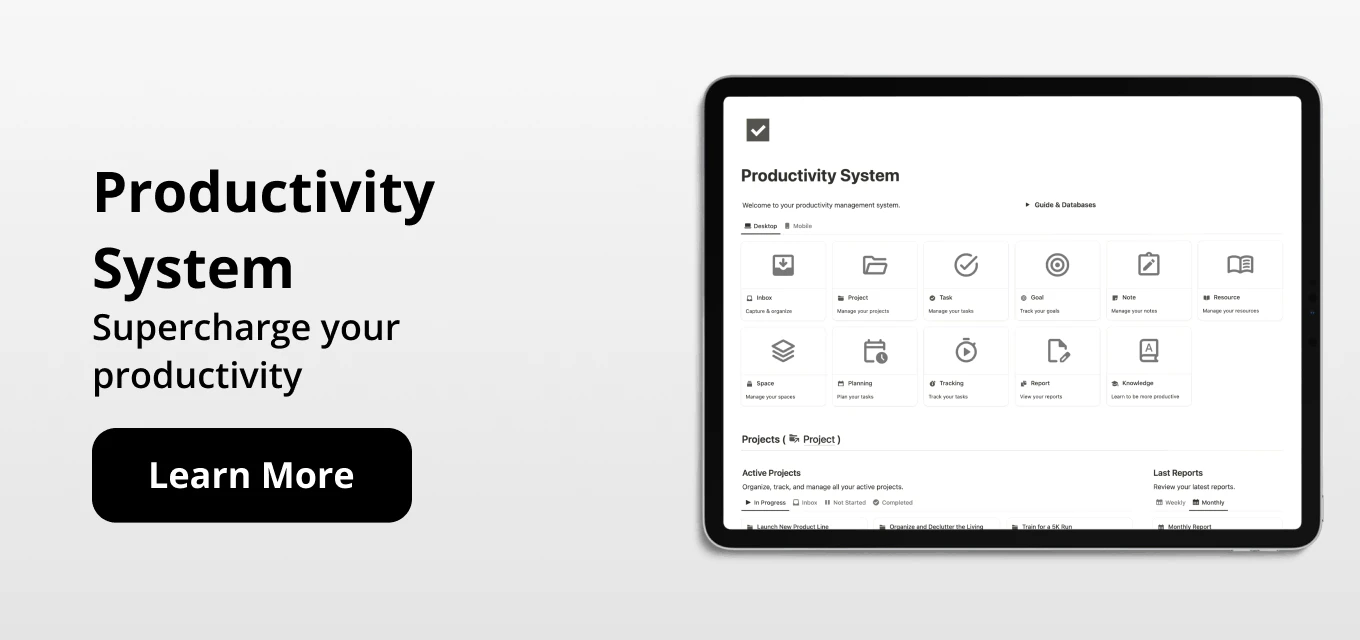 Notion Productivity System