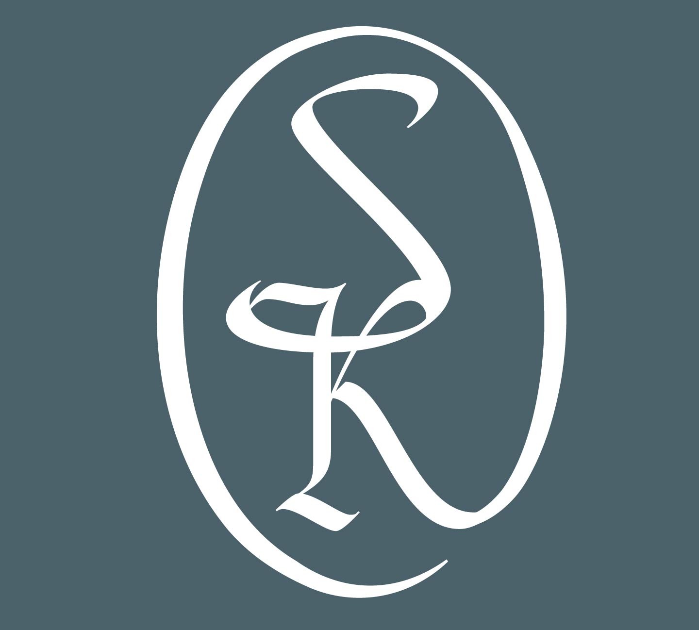 Saras Kitchen Monogram On Blue