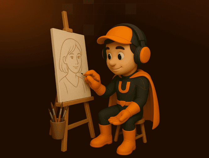 Upsldie Mascot drawing Persona