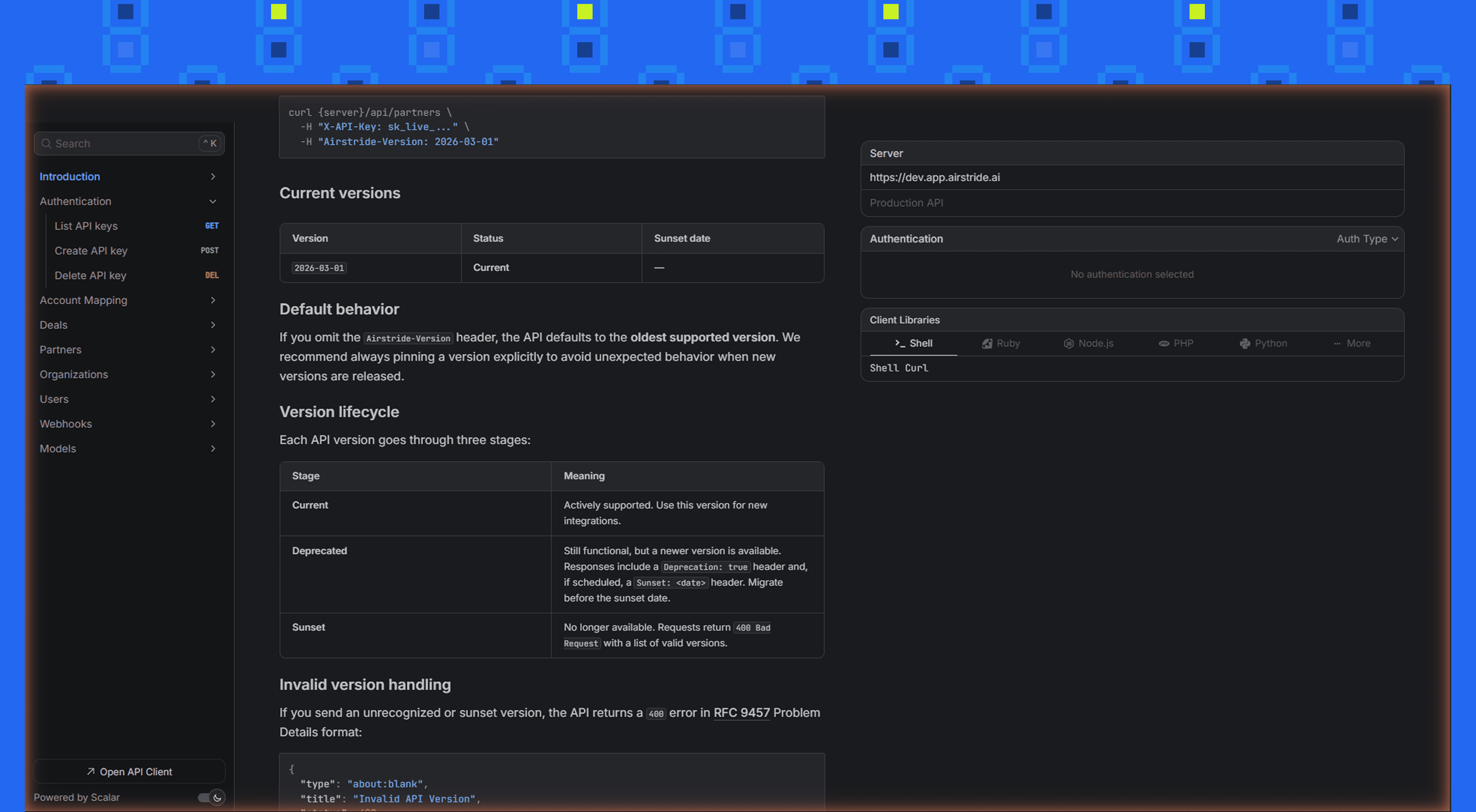 Airstride mPublic API Hero Image.