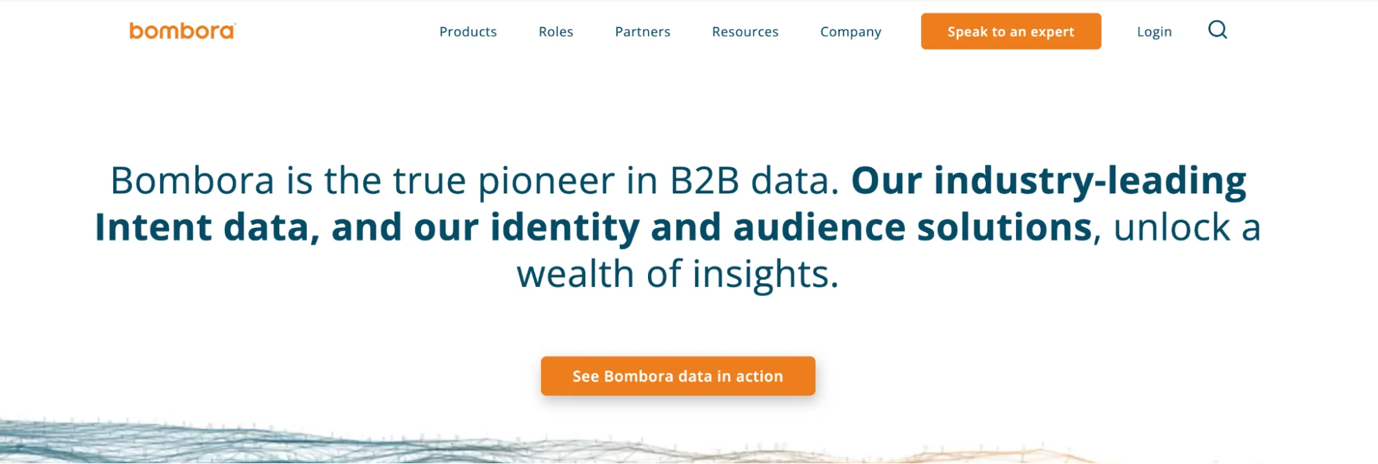 Bombora homepage: B2B intent data provider
