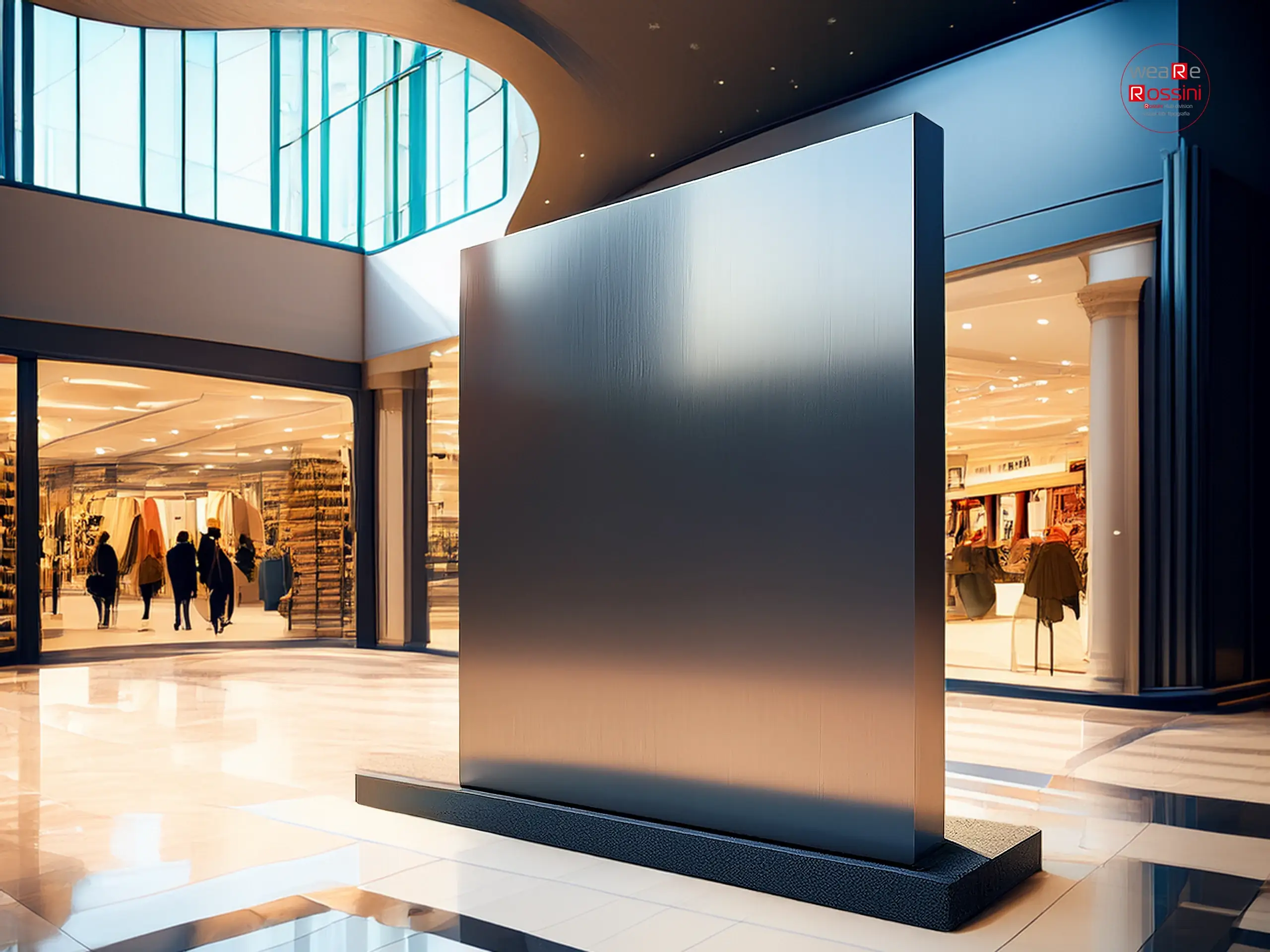 Totem espositivo in ambiente interno centro commerciale