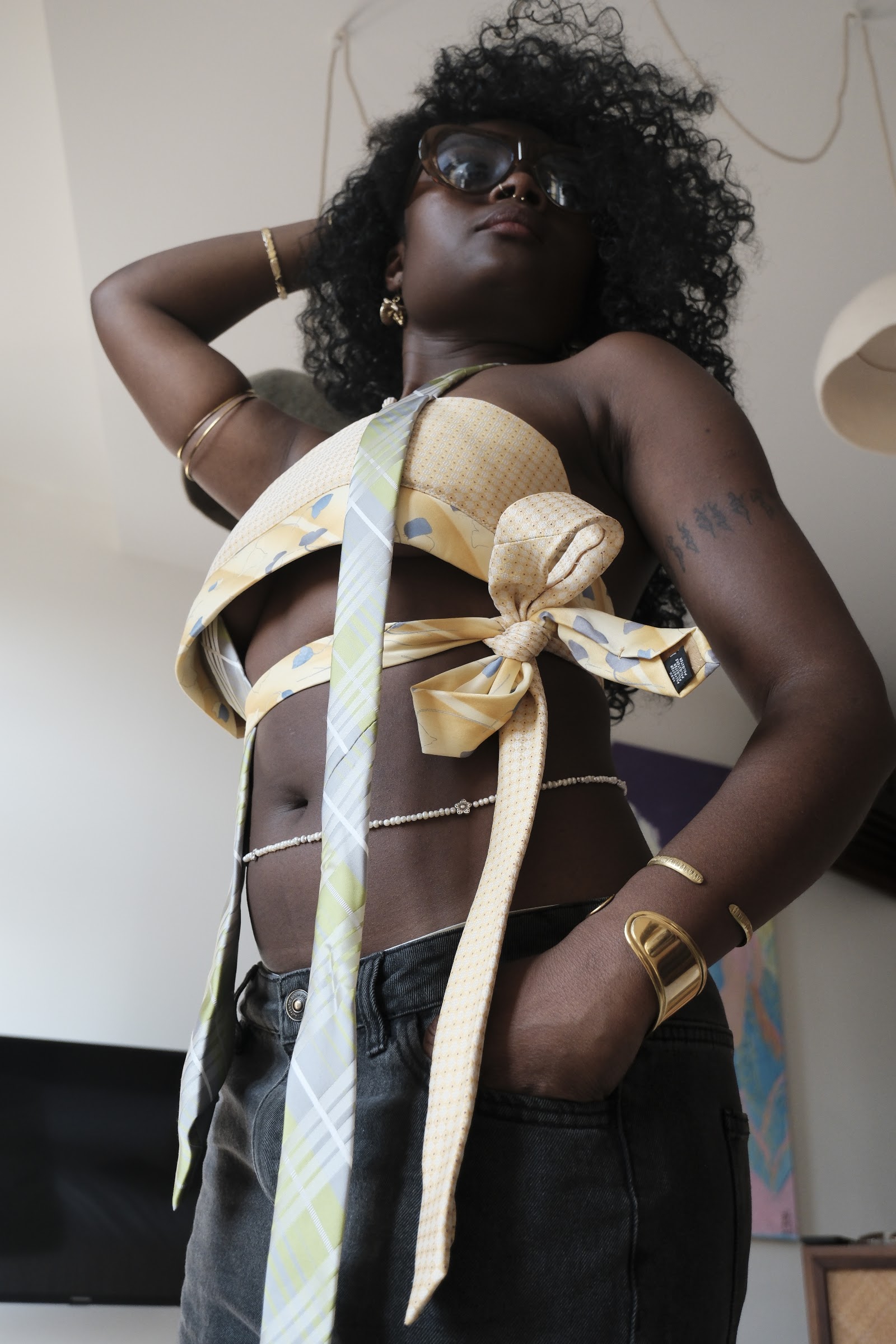 Belt top en soie de cravates, Badjaan Couture (vue 3)