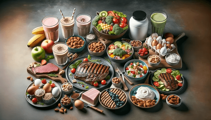 Snowy forest path with sun shining through trees