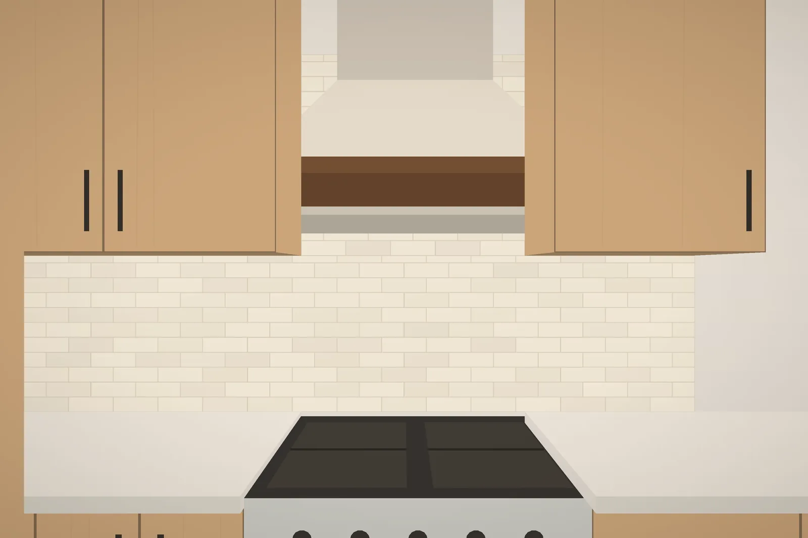 Handmade tile behind the range