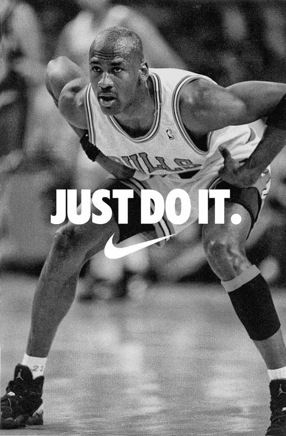 Nike's famous just do it print campaign in top ads