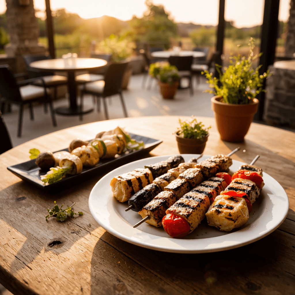 product photography of Gourmet grilled food