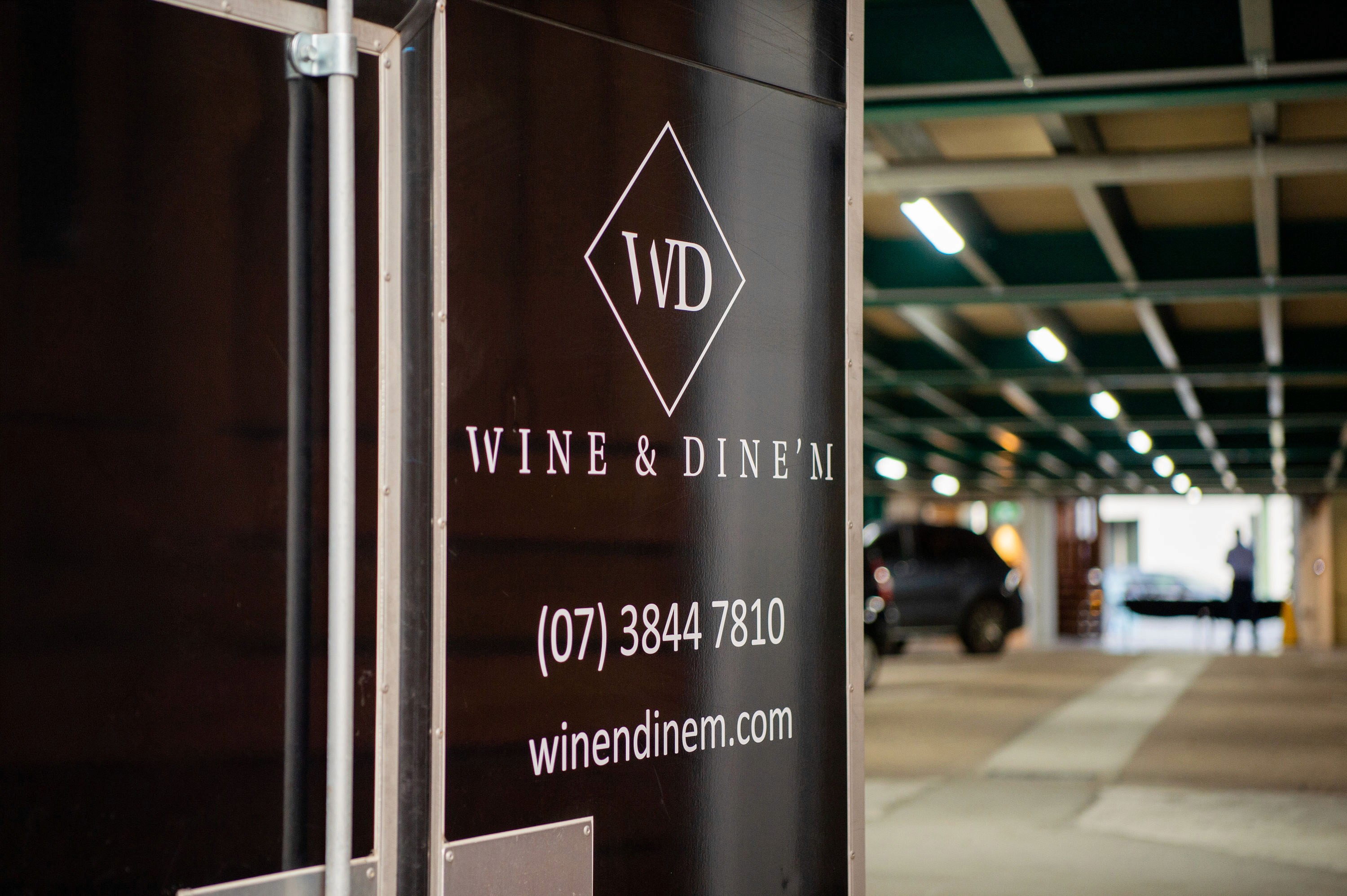 Wine & Dine'm truck in a loading