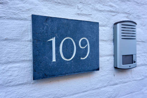 ringbell and address sign on the wall