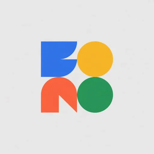 BONO geometric logo design by branding expert. Modern branding concept.