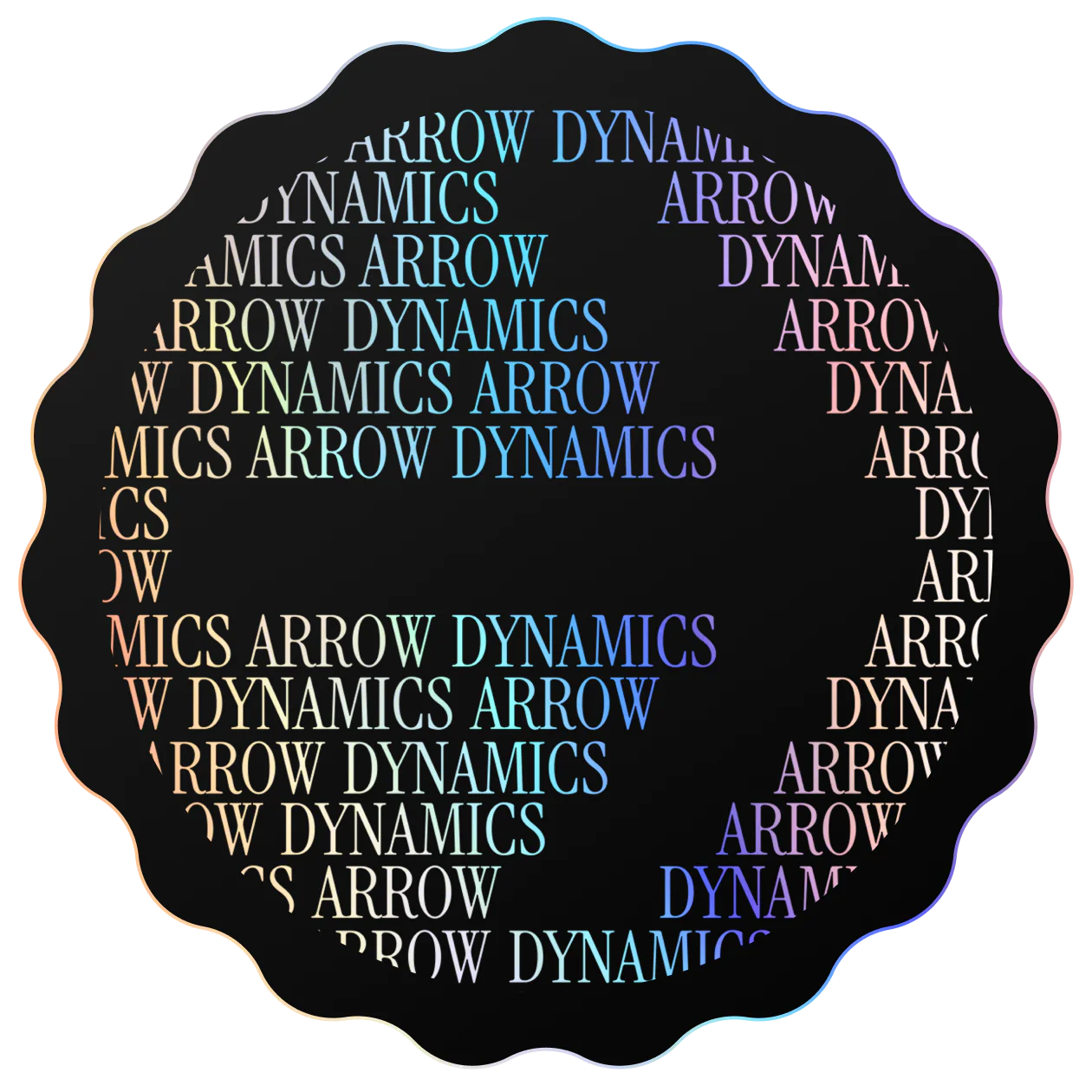 holographic sticker of arrow dynamics