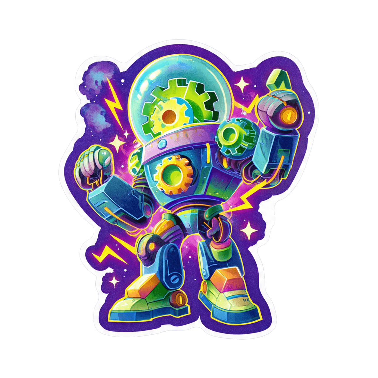 Cartoon character holding a magnifying glass