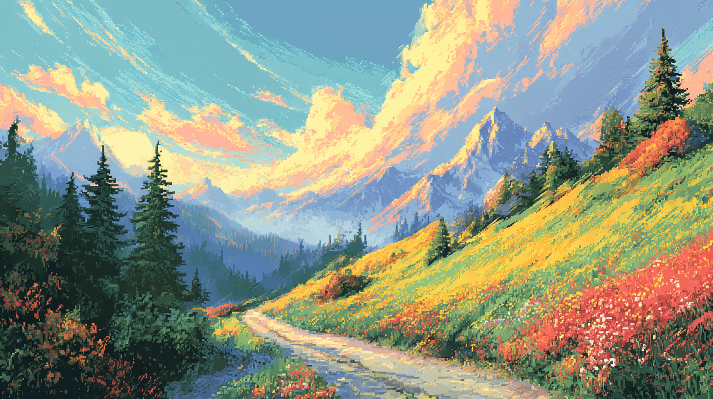 A beautiful mountain and green landscape