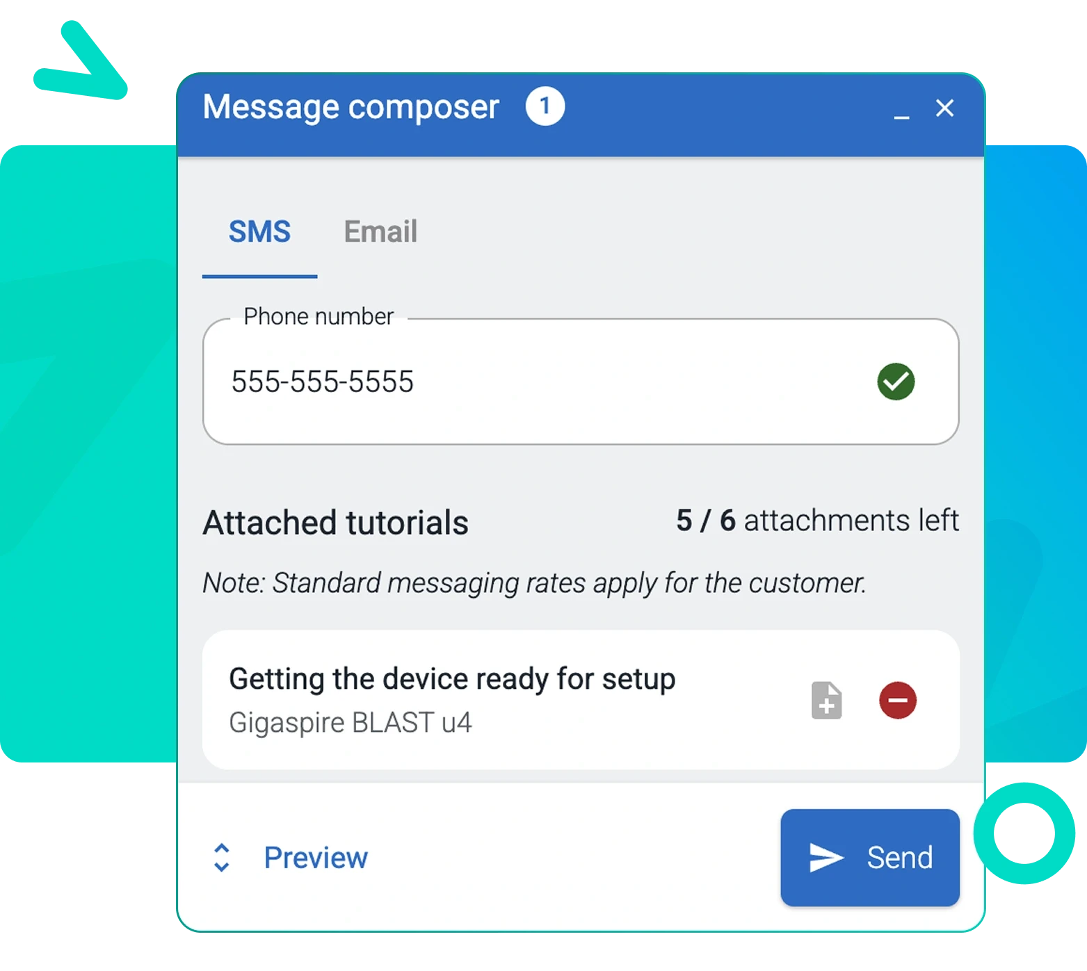 Send-a-tutorial message composer