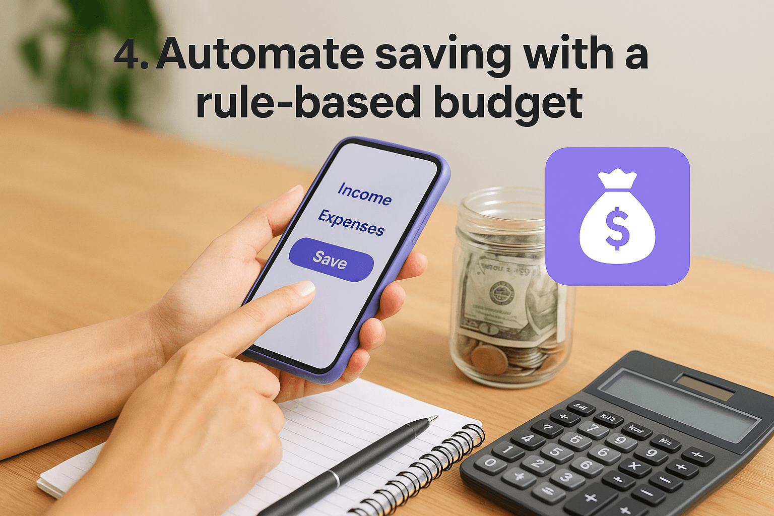 4. Automate saving with a rule-based budget
