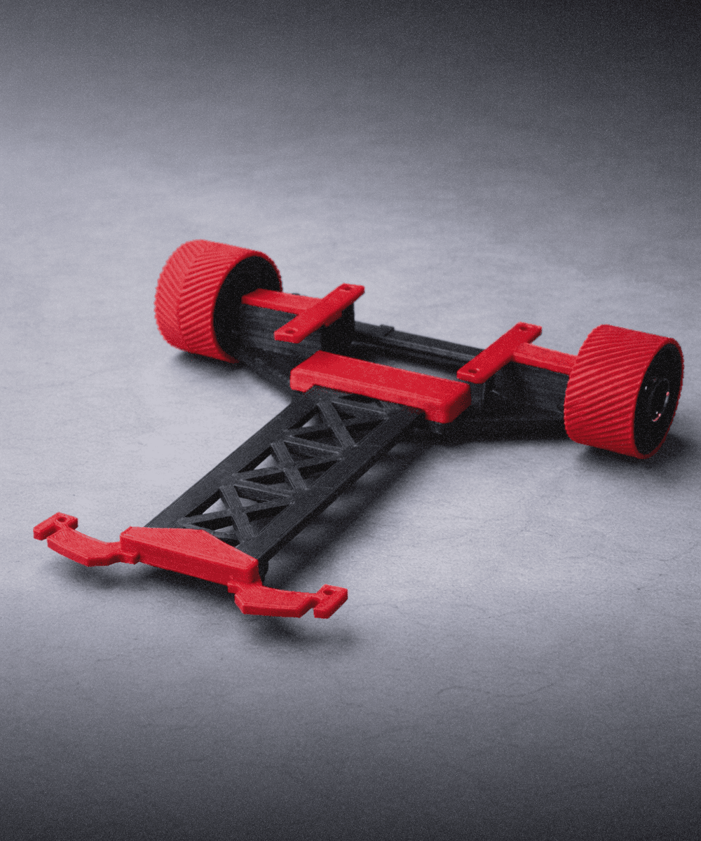 3D printed PLA/PETG chassis for Mark 1 line follower robot – lightweight competition frame