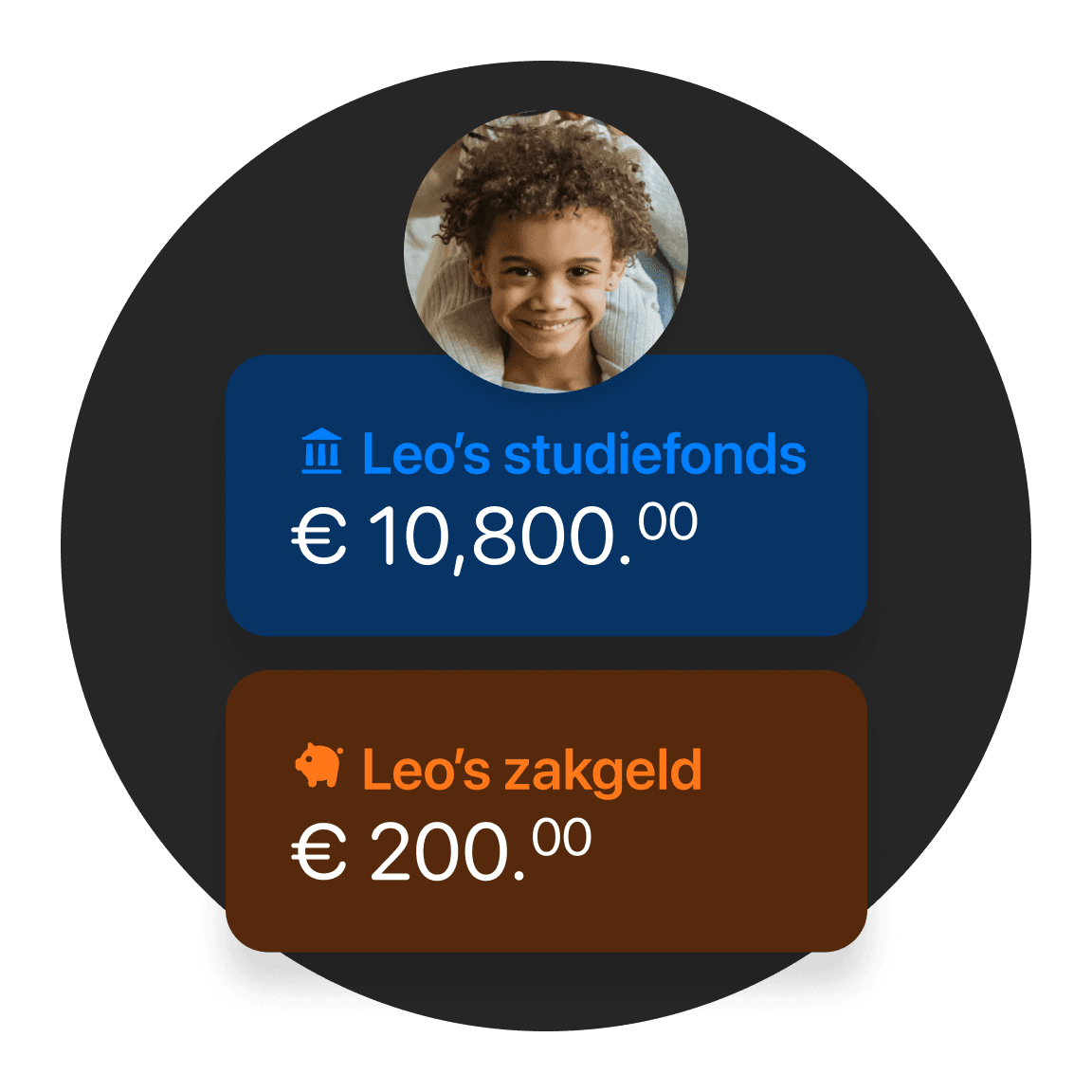 Profielafbeelding met een persoon met €10.800 en een label voor "Leath Allowance" met €200.