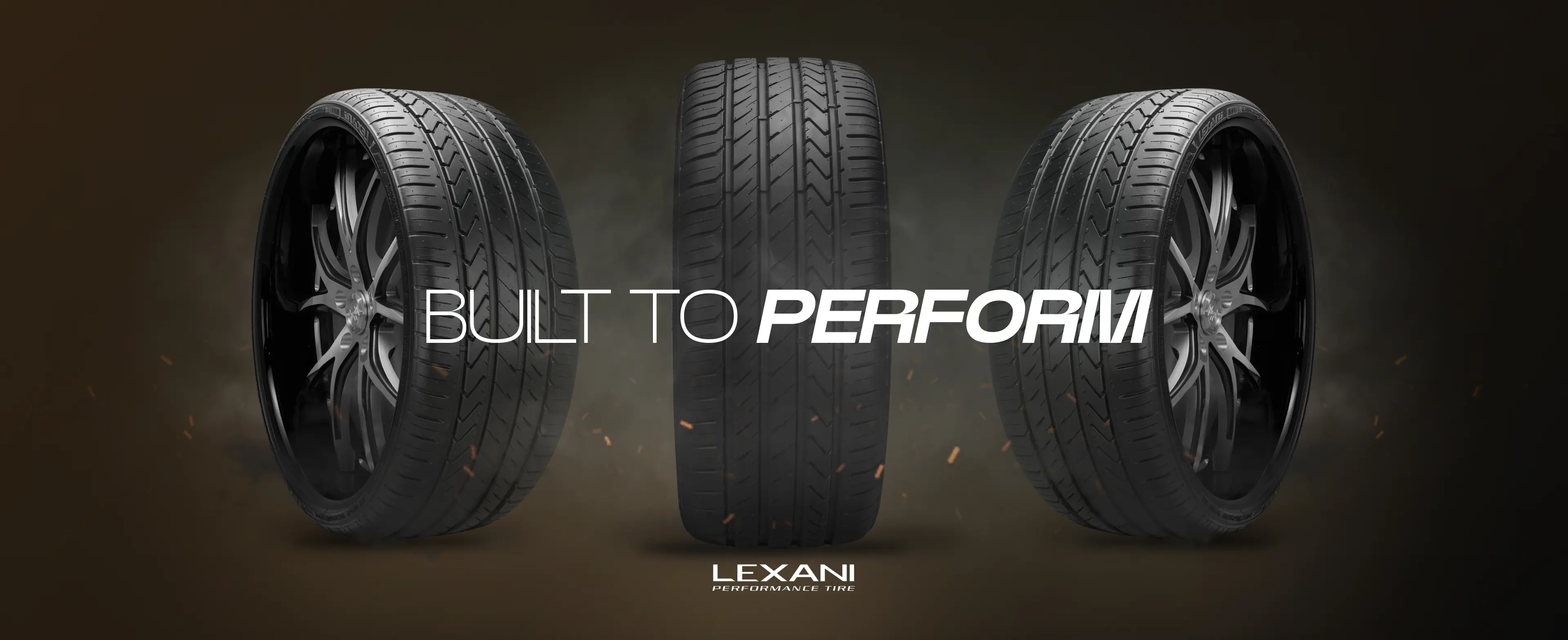 Lexani Tires with "Built to Perform" sentence.