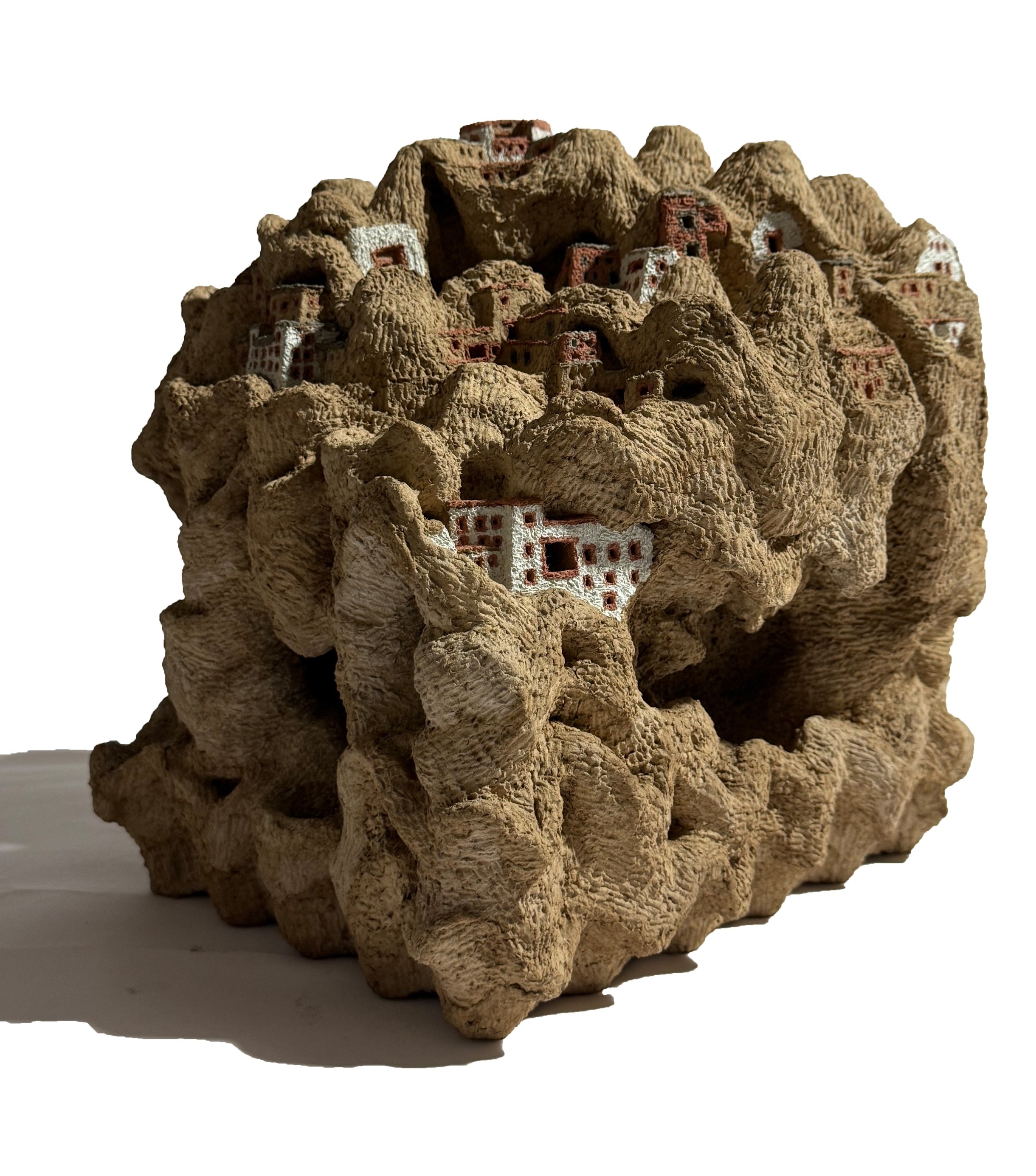 herd of sheep on road painting