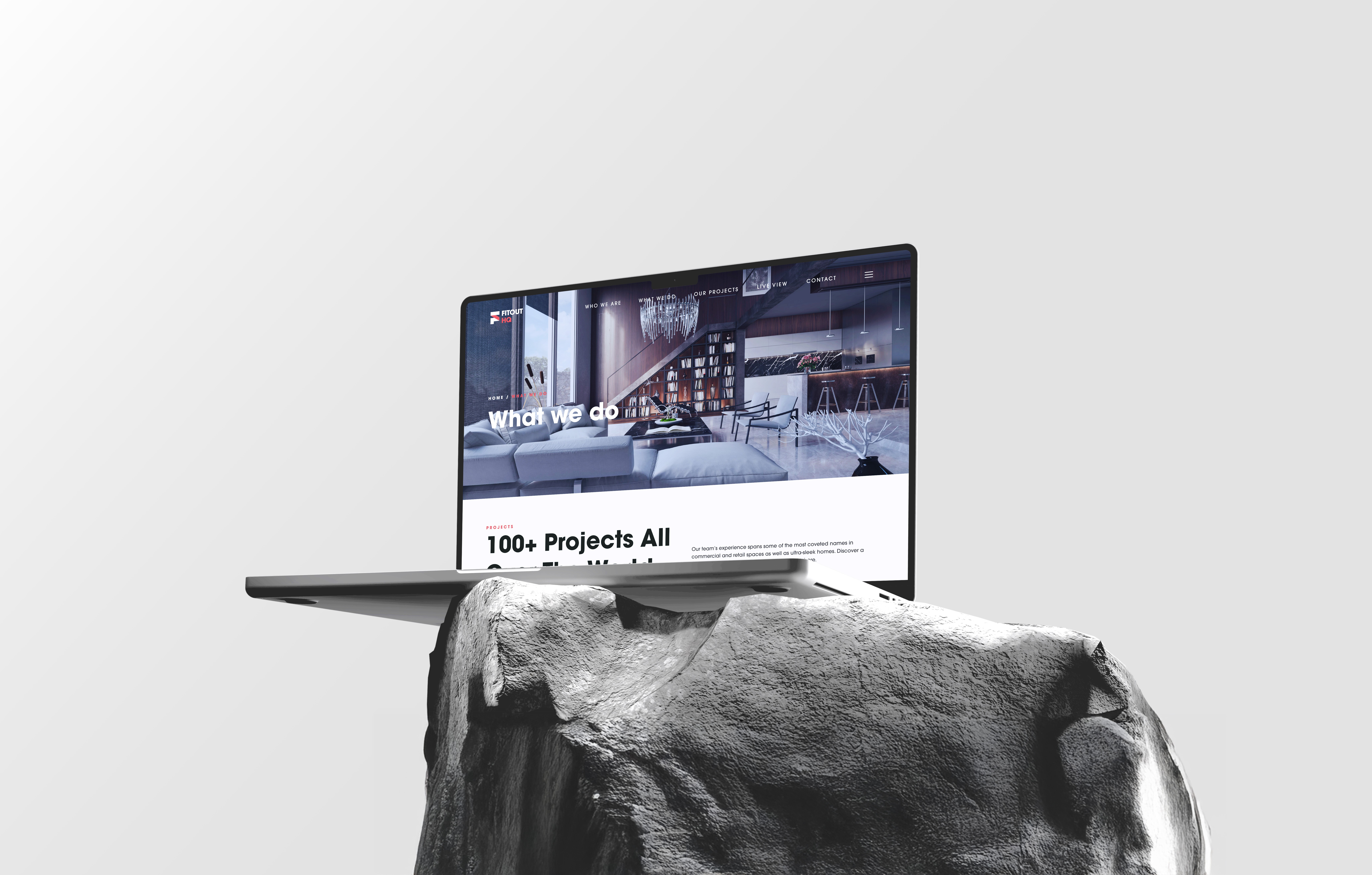 Fitout HQ website Laptop view