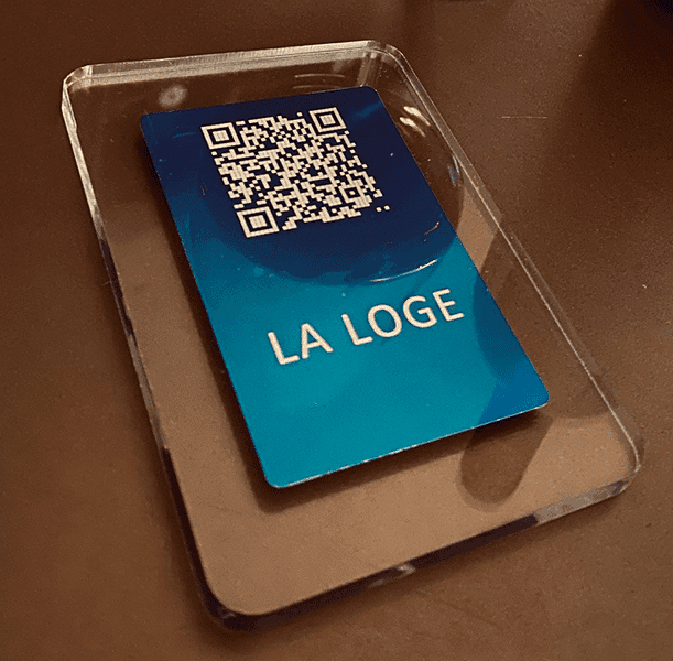 QR Code Verre Avec Plaque - Avec Nom