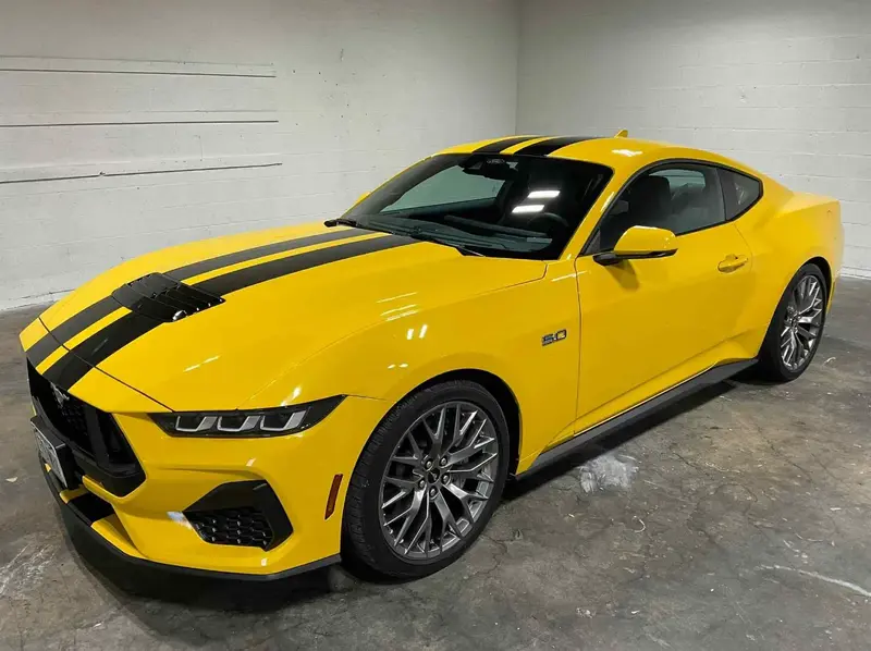 Shiny yellow detailed car